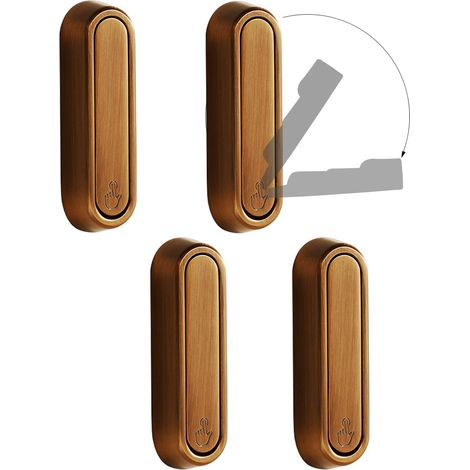 Set mit 4 unsichtbaren, faltbaren Badezimmerhaken aus Zinklegierung, einziehbar, für Kleiderschrank, Schals, Hüte, Bademäntel, Schlüssel, Geldbörsen, Taschen, faltbare Haken, minimalistischer Stil (Br