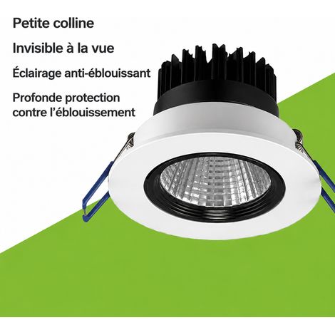 Spot Encastrable LED 6W 3000K Découpe 77mm Blanc et Noir 6w-3000k 77 réf 6783 1 × 1 × 1 cm 1 g – Livraison gratuite (1/5)