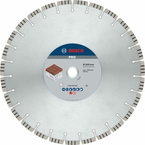 Disque à tronçonner diamanté Bosch Meilleur pour abrasif 400 x 20,00/25,40 x 3,2 x 12 mm