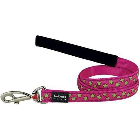 Laisse Red Dingo Fantaisie rose motifs étoiles Taille : T3