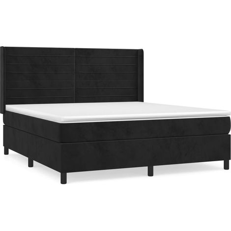 Maison Exclusive - Boxspringbett mit Matratze Schwarz 160x200 cm