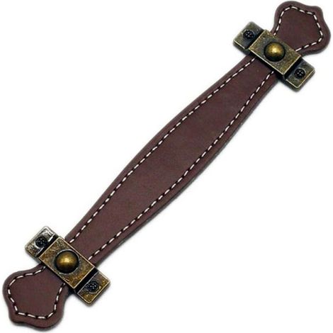 6 Pièces Poignées Tiroir Cuir 128mm Poignée de Valise Vintage Poignée pour Meuble Armoire avec Vis Marron (1/3)