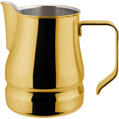 ILSA Lattiera Evolution per Cappuccino e Latte Art, Acciaio Inox 18/10, Color Oro, Tazze 9, Capacità 75 cl