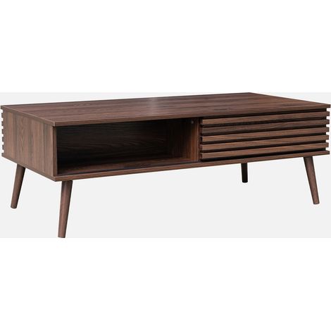 Mesa de centro escandinava con puertas correderas