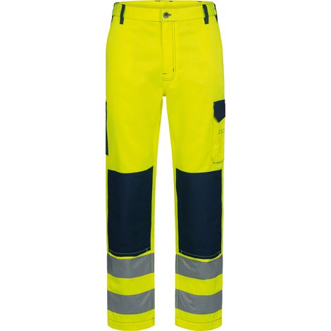 Gr .64 WERDAU WARNSCHUTZ-BUNDHOSE gelb WERDAU HIGH VISIBILITY TROUSERS (1/2)