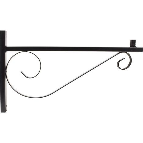 Ledkia – Bras de fixation 60cm pour luminaires d'éclairage public – Fer forgé résistant aux intempéries – Design classique pour installation murale