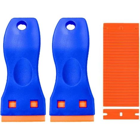 20pcs Mini Plastic Scraper with 20 Plastic Blades, Plastic Scraper, Adhesive Residue Remover for Removing Window Stickers, Car Stickers, Label Remover