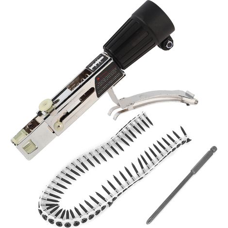 Chaîne de pistolet à clous en métal, chaîne de forage à tête de tournevis, 3 pièces automatique pour perceuse électrique industrielle de remplacement de pistolet à clous (1/5)
