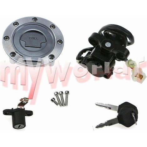 Clé de verrouillage du contacteur d'allumage et du bouchon de réservoir d'essence compatible avec Yamaha MT 03/07/09 Yzf R1 R6 Xj6 Xj6n Fz1 Fz6 R Fz07 F8 Fz09 Fz10 Fjr1300 Fj09( ) (1/2)