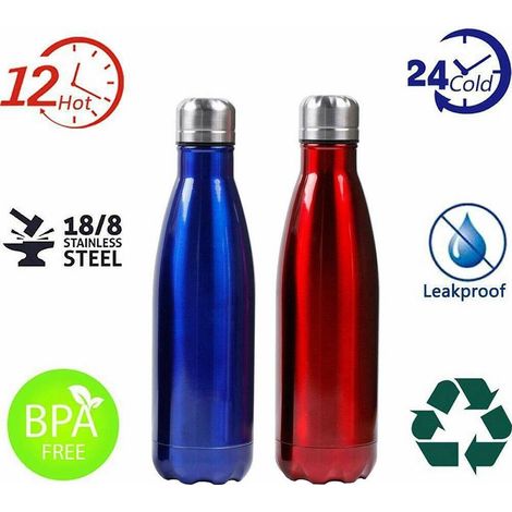 TrAdE Shop Traesio - Portatile Borraccia Bottiglia D'acqua Acciaio Inox Termica Caldo Freddo 500 Ml - (1/5)
