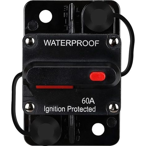 Interruttore automatico impermeabile, con ripristino manuale, 12 V-48 V CC, 60 A, per protezione dell'alimentazione di auto, barche e motori marini..DEBUNS (1/5)