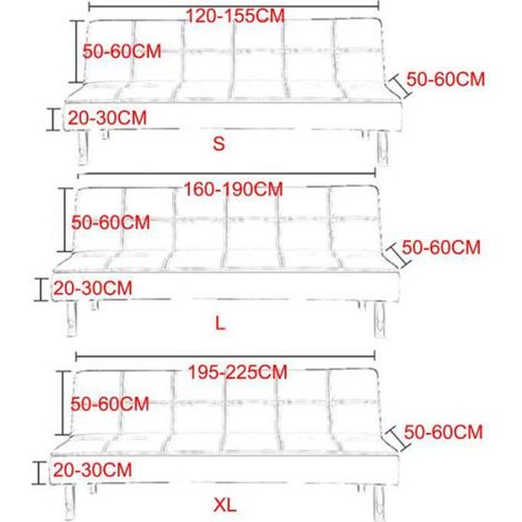 Housse Canapé Clic Clac sans Bras - 160-190cm - Tout Couvert Housse de Canapé Imprimée Extensible,Canapé Pliant Protecteur L (1/2)