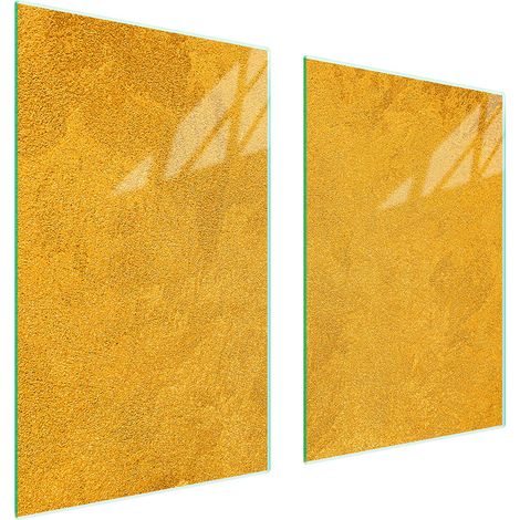 PIASTRA PROTETTIVA IN VETRO PER CUCINA 65x52 ORO (1/5)
