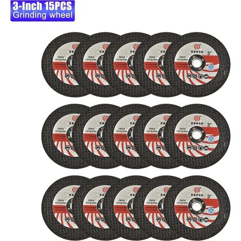 Mini lame de scie pour meuleuse d'angle 3 pouces, lame de coupe 75 mm, disque à meuler pour carrelage, bois et métal, alésage intérieur 10 mm (15 pièces) (1/5)