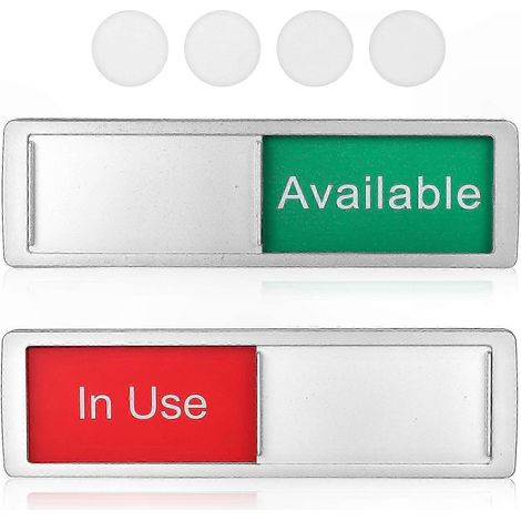 Plaques de porte de confidentialité (paquet de 2) - Indicateurs de vacance/occupation, adaptés aux toilettes, aux bureaux et aux salles de réunion. (1/4)