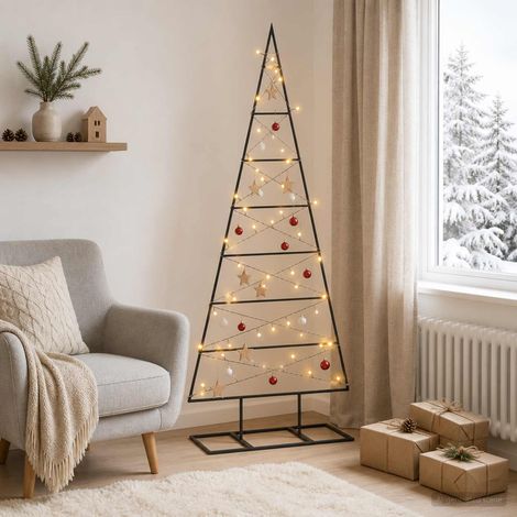 vidaXL Árbol de Navidad de metal KUOPIO 125 cm Blanco Cálido (1/5)