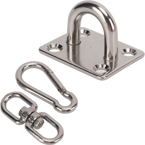 Kit de suspension pour hamac, crochets pivotants robustes, fixation au plafond en acier inoxydable, pour fauteuil de yoga, balancelle ou sac de frappe. (1/5)