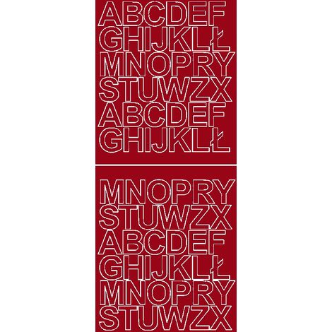 Lettere adesive autoadesive da 3,5 cm, rosso scuro lucido