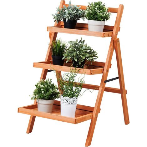 3-Tier Plant Stand Outdoor Indoor Foldable Flower Racks Display Shelf (1/5)