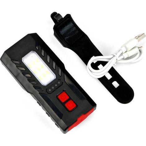 Linterna frontal LED doble para bicicleta con batería externa de 4000 mAh y función ROJA, carga USB Teger (1/5)