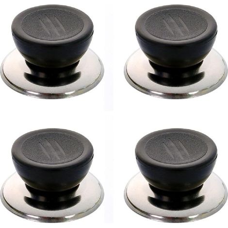 4 Pièces,Bouton de Couvercle de Casserole,Remplacer Le Bouton,Poignée du Couvercle,Le Noir,Pour Poignées de Vouvercle en Verre (1/5)