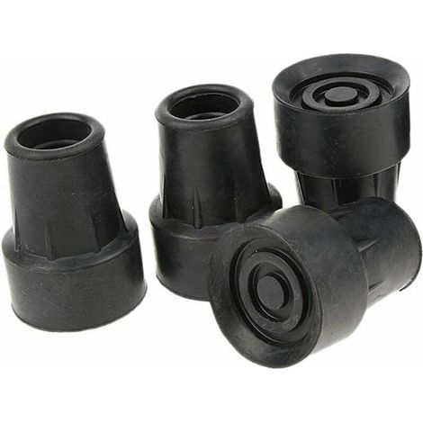4pcs Embouts Canne à Marche Antidérapant Standard Embout en Caoutchouc Noir - 19mm (1/5)