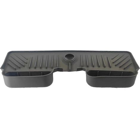 Tapis absorbant pour robinet de cuisine, protection anti-éclaboussures pour évier en silicone gris. (1/5)