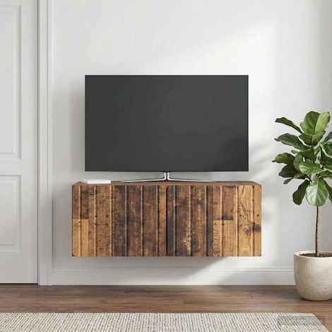 Meuble TV mural 2 portes en bois d’ingénierie bois ancien 78,5 x 41 x 30 cm - PANGIVO (1/5)
