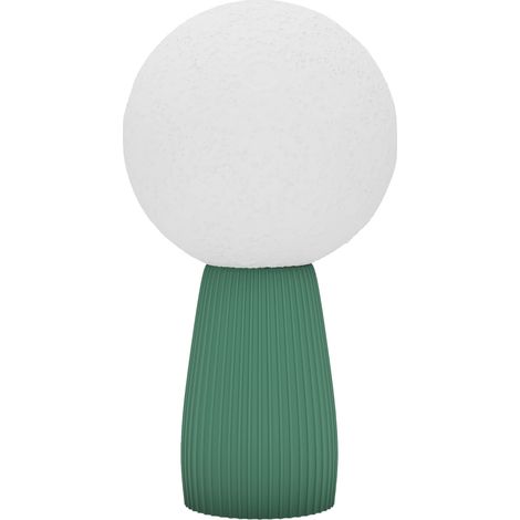 Lampada da tavolo a forma di luna, 3 colori e 10 livelli di luminosità, realizzata in ABS, Ø15 x 28 cm, bianca e verde scuro. (1/5)