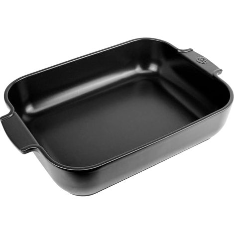 PEUGEOT - Pirofila rettangolare in ceramica - 40 cm (manici inclusi) x 25,7 x 7,5 cm - Capacità: 5,2 L - 8-10 porzioni - Garanzia 10 anni - Made in France - Colore nero satinato (1/5)