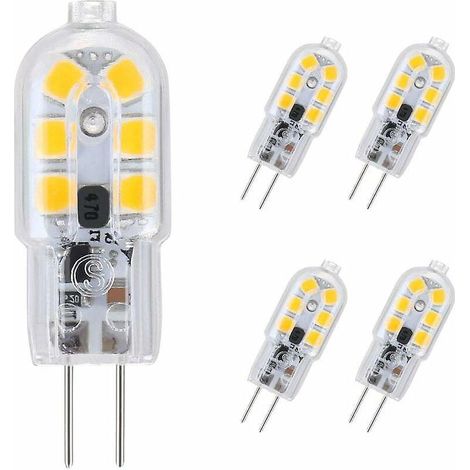 5-pack G4 Led Ampoule, 20w Ampoules Halognes Quivalentes,ampoule Led G4 2w Conomie Pour Les Ampoules De Hotte,ac/dc 12v 180lm 3000k Couleur Transp (1/5)