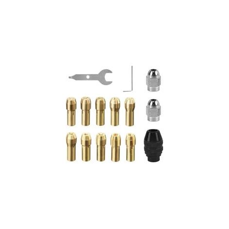 15-teiliges Bohrfutter-Set, Zubehör aus reinem Kupfer, Spannbereich 0,5 mm - 2,3 mm, Bohrfutter für Zubehör, Bohrer (Kupfer) (1/4)
