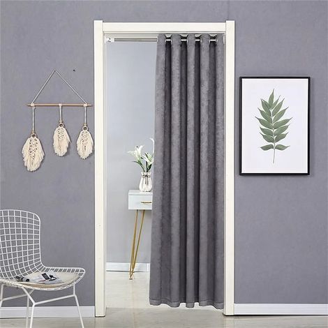 Voile de porte occultant 120x190cm, rideau thermique pour fenêtre et entrée, isolation thermique, décoration intérieure et extérieure, 1 pièce (1/4)