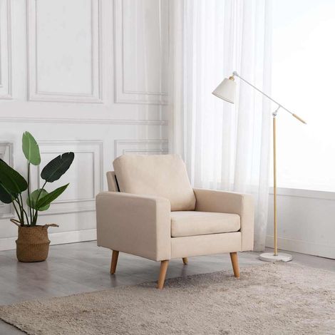 Fauteuil Crème Tissu (1/5)