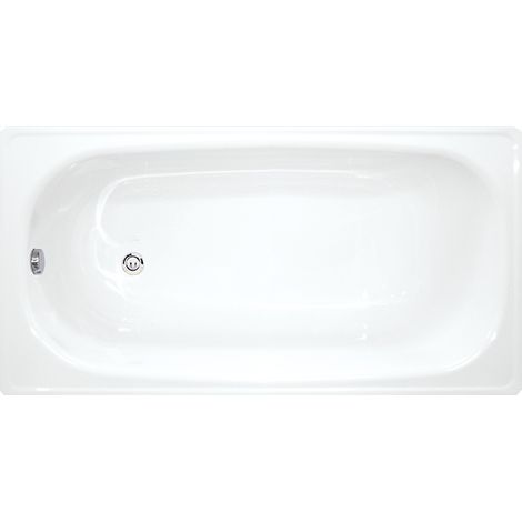 Jika – Baignoire gain de place 150 L H2340400000001 – 140 x 70 cm en acier émaillé – Forme rectangulaire – Résistante aux rayures et à l'abrasion