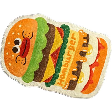 Dekorative, saugfähige Badematte mit Cartoon-Muster für Bad und Schlafzimmer – Polyester – 50 x 80 cm – Rote Blume (1/5)