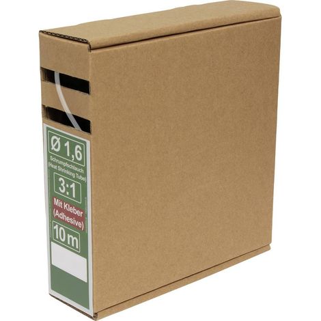 Quadrios 25CA496 Termoretraibile con colla Trasparente 1.6 mm 0.5 mm Restringimento:3:1 10 m