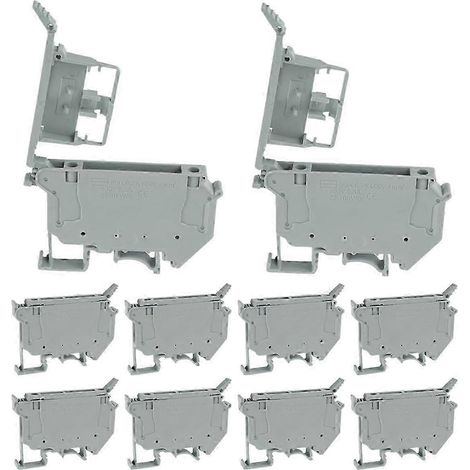 Bornier à fusible pour rail DIN, bloc de déconnexion à vis, UK5/UK5RD, sans LED (lot de 10) (1/4)