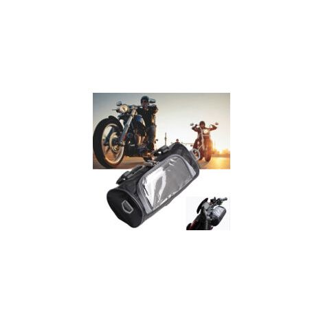 Adecuado para bolsas de manillar de motocicleta Lntyq, bolsa de motocicleta de gran capacidad para pantalla táctil, bolsa pequeña con correa de hombro desmontable, impermeable, capacidad de 2,5 litros