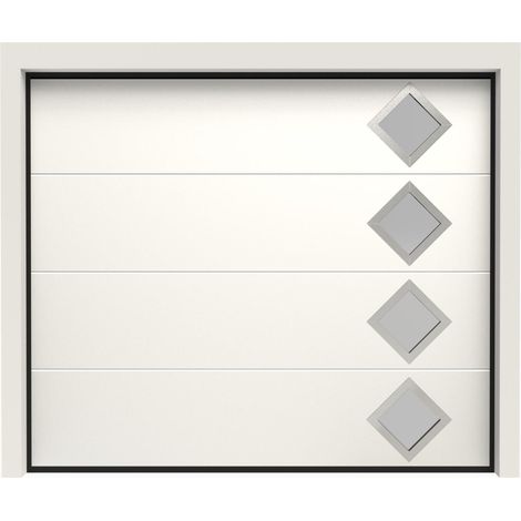 Porte de Garage Sectionnelle Motorisée 240x200 CASTRIE - Blanc lisse (1/5)