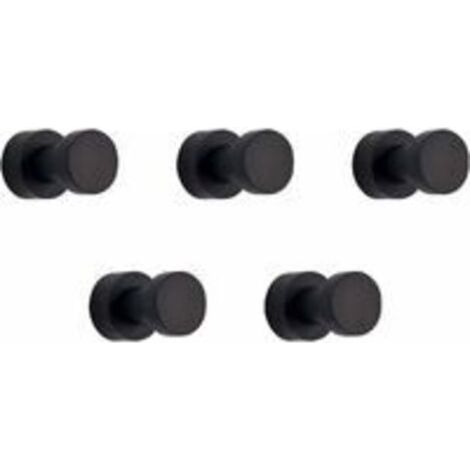 Gancho de Pared, Gancho Para Towels Para Baño, Küche, Tür, Armario y Closet, 5 Packungen, Latón (Negro) (1/5)