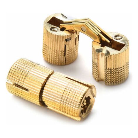 cerniere cilindriche in ottone a scomparsa, invisibili, per portagioie fai da te, oro (10 mm)