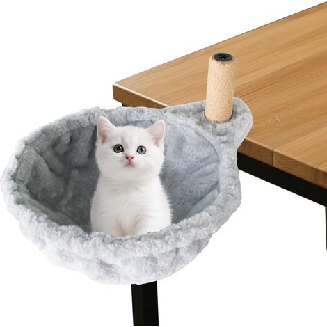 Lit de Bureau pour Chat avec griffoir pour Chat Lit Suspendu Cat Desk Bed Hamac pour Animaux domestiques 30cm Supporte jusqu'à 10 kg