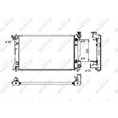 Radiateur, refroidissement du moteur NRF 53395 TOYOTA 164000H120 164000H121