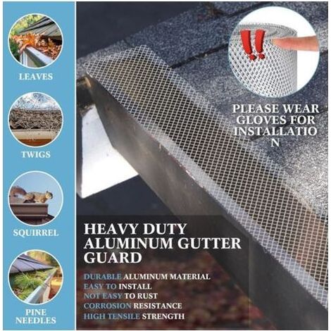 Grille de protection en acier inoxydable 12.7cm x 6m – Treillis métallique tissé – Résistance à la rouille – Protection de gouttière - 7cmx6m (1/4)
