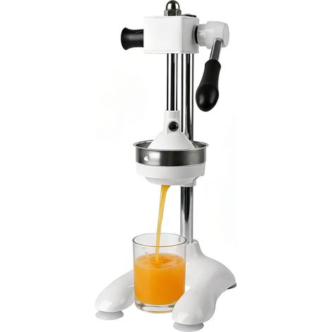Presse Agrumes Manuel, Presse-agrumes Manuelle en Acier Inoxydable avec Deux Plaques de Pression, Presse-fruits Commerciale Blanche pour Oranges, Agrumes et Citrons (1/5)
