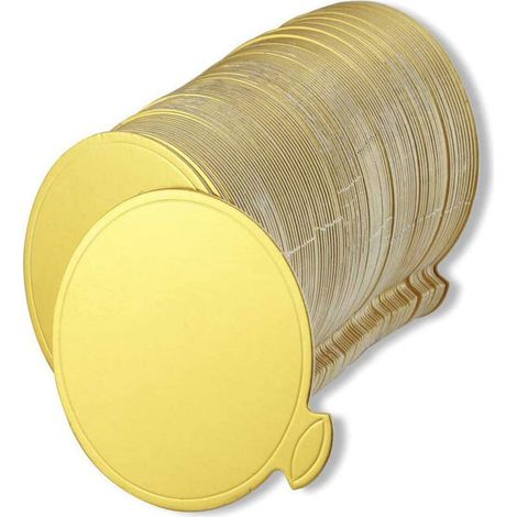 Cake Board - Round Cardboard Base 8 cm Diameter - Gold Finish - Food Grade - for Mini Cakes and Desserts - 100 Pieces (1/5)
