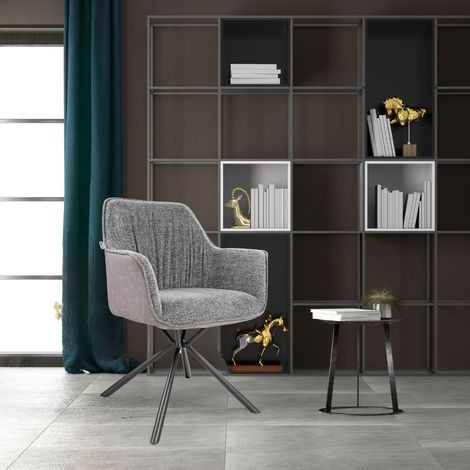 Sedia Aseat seduta colore grigio con retro colore tortora set 2 pezzi (1/5)