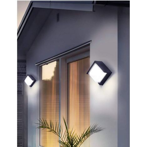 Applique murale d'extérieur LED 12 W/boîtier en aluminium - IP65 étanche pour intérieur et extérieur, lumière blanche (6000 K) MNS (1/4)