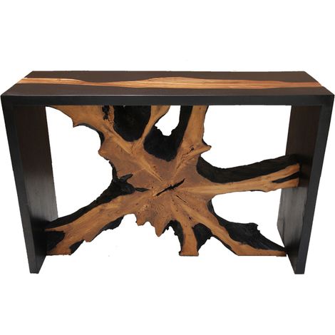 Console racine 120x40x80 cm en bois de suar et teck - STROM